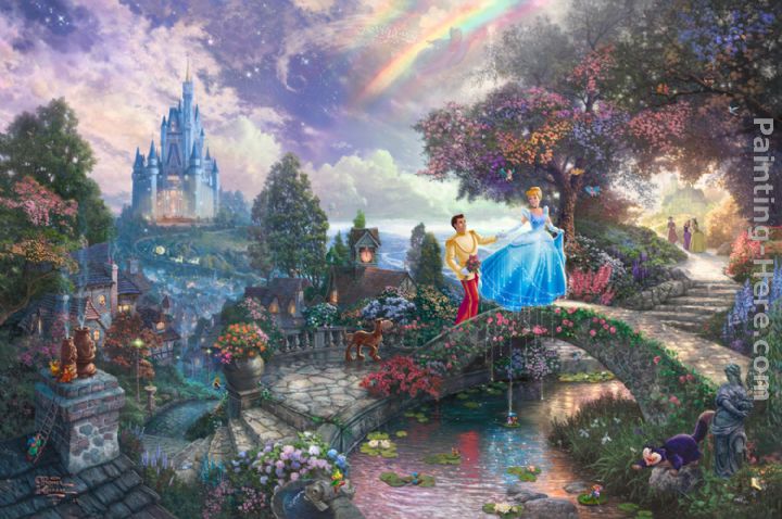 Cinderella Wishes Upon a Dream painting - Thomas Kinkade Cinderella Wishes Upon a Dream art painting